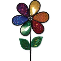 12 In. Flower Spinner - Rainbow Holographic