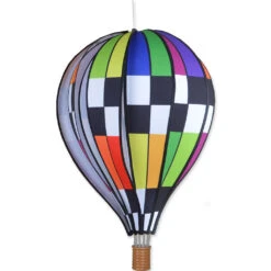 22 In. Hot Air Balloon - Checkered Rainbow