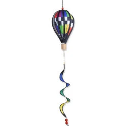 12 In. Hot Air Balloon - Checkered Rainbow