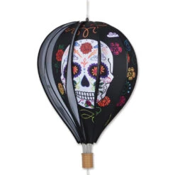22 In. Hot Air Balloon - Day Of The Dead Black