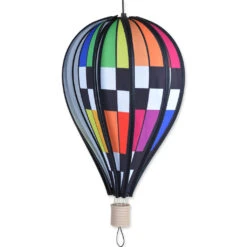 18 In. Hot Air Balloon - Checkered Rainbow
