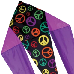 45 In. Flo-Tail Delta Kite - Peace Signs