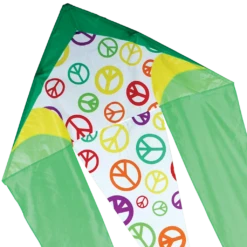 45 In. Flo-Tail Delta Kite - Lime Peace