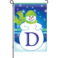 12 In. Winter Monogram Flag-D