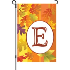 12 In. Fall Monogram Flag - E