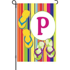 12 In. Summer Monogram Flag - P
