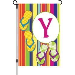 12 In. Summer Monogram Flag - Y