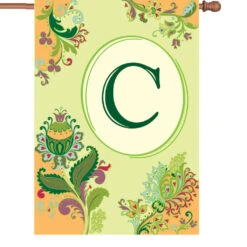 28 In. Spring Monogram Flag - C