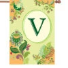 28 In. Spring Monogram Flag - V