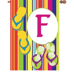 28 In. Summer Monogram Flag - F