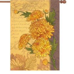 28 In. Flag - Chrysanthemums