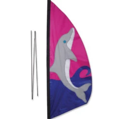 3.5 Ft. Recumbent Bike Feather Banner - Dolphin