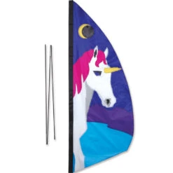 3.5 Ft. Recumbent Bike Feather Banner - Unicorn