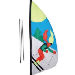 3.5 Ft. Recumbent Bike Feather Banner - Skier