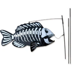 Swimming Fish Recumbent Bike Flag - Fish Bones