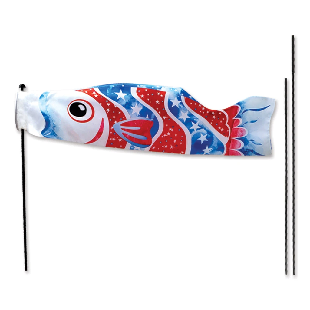 Koi Windsock Recumbent Bike Flag - Patriotic Fish 1 Koi Windsock Recumbent Bike Flag - Patriotic Fish