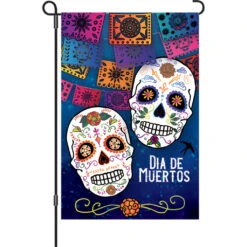 12 In. Flag - Dia De Meurtos (Day Of The Dead)