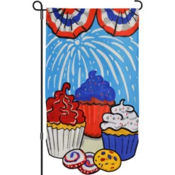 13 In. Enhanced Flag - Patriotic Cupcake