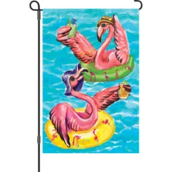12 In. Flag - Poolside Flamingos