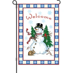 12 In. Flag - Welcome Snowman