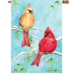 28 In. Flag - Winter Cardinal