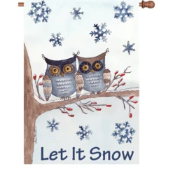28 In. Flag - Owls In The Snow