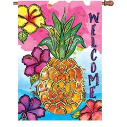 28 In. Flag - Welcome Pineapple
