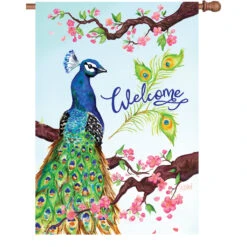 28 In. Flag - Welcome Peacock