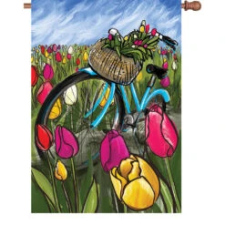28 In. Flag - Bike Through The Tulips