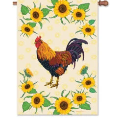 28 In. Flag - Sunflower Rooster