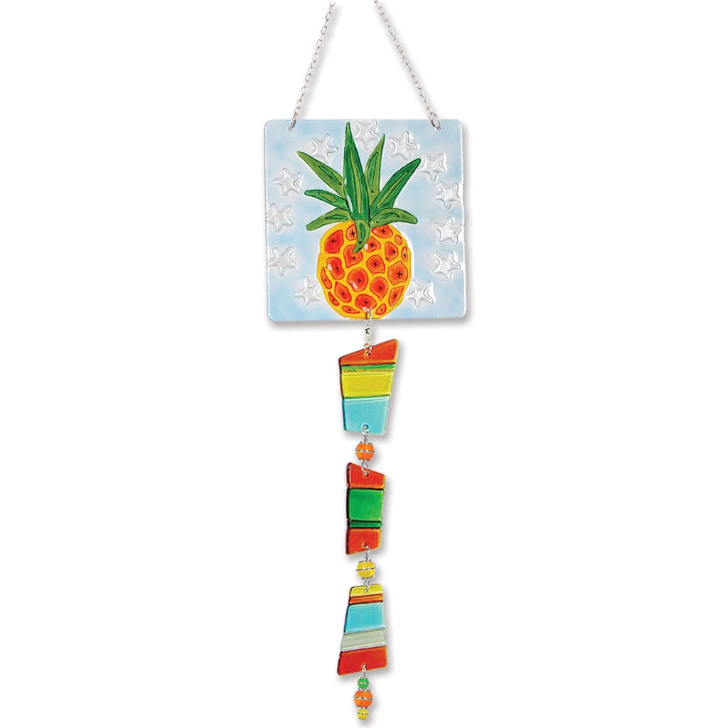 Glass Sun Catcher Mobile - Pineapple 1 Glass Sun Catcher Mobile - Pineapple