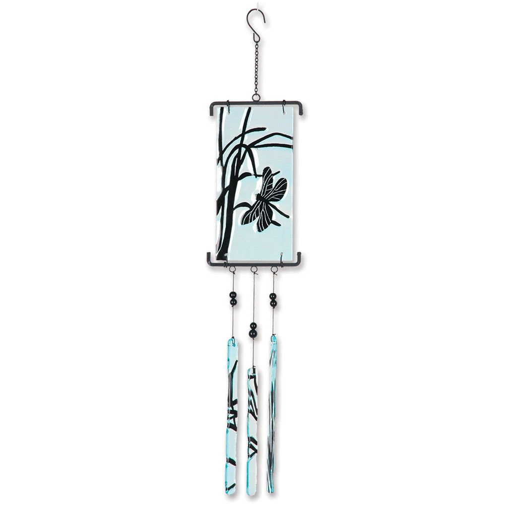 Silhouette Glass Wind Chime - Dragonfly 1 Silhouette Glass Wind Chime - Dragonfly