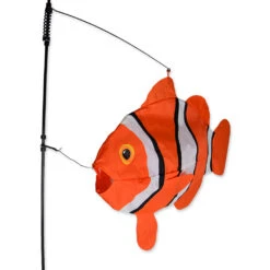 Swimming Fish Recumbent Bike Flag - Clownfish 7 Swimming Fish Recumbent Bike Flag - Clownfish -Kite Shop DSC 0033 SwimmingFish AngleView 1024